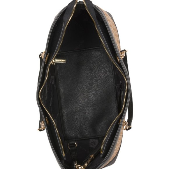 Steve Madden Leather Speedy Weekender With Luggage Tag Attachment Yellow SALE - Picture 3 of 5